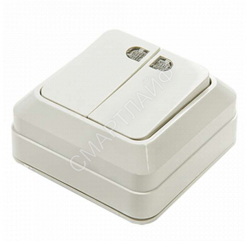 Выключатель 2-кл. ОП Bolleto 10А IP20 7123 накладной с подсветкой бел. ASD / IN HOME 4680005959778 - smartlife-ural.ru – Екатеринбург