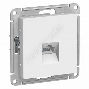 Розетка компьютерная 1-м AtlasDesign RJ45 кат.5E механизм бел. SE ATN000183 - smartlife-ural.ru – Екатеринбург