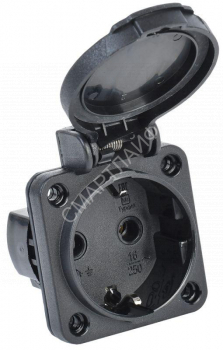 Розетка панельная MAGNUM 2P+PE 16А IP54 РП14-3 с защ. крышкой с заземл. черн. IEK PSN71-016-3-2-54-K02 - smartlife-ural.ru – Екатеринбург