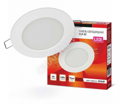 Светильник светодиодный RLP-VC 6Вт 6500К IP40 420лм 230В 95мм круглый встраив. панель бел. IN HOME 4690612024516 - smartlife-ural.ru – Екатеринбург