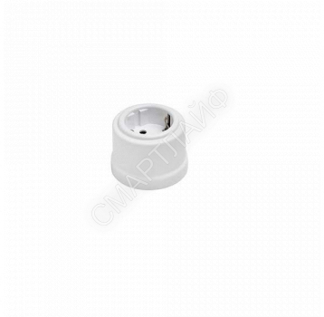 Розетка 1-м ОП Лизетта 16А IP20 ретро с заземл. ABS-пластик бел. Bironi B1-101-21 - smartlife-ural.ru – Екатеринбург