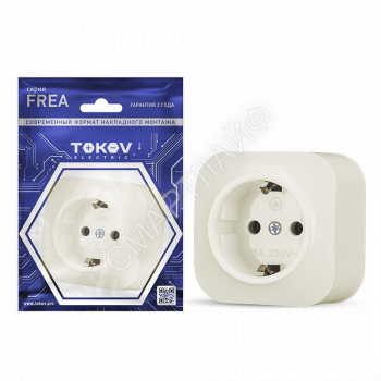 Розетка 1-м ОП Frea 16А IP20 250В с заземл. АБС-пластик беж. TOKOV ELECTRIC TKE-FR-R1Z-C02 - smartlife-ural.ru – Екатеринбург