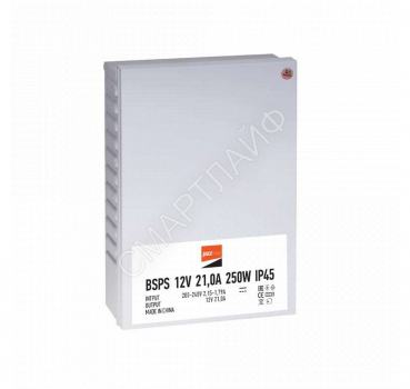 Блок питания для светодиодной ленты 250Вт 21А 12В IP45 BSPS брызгозащ. метал. JazzWay 1001245 - smartlife-ural.ru – Екатеринбург