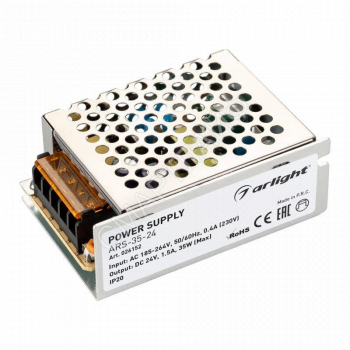 Блок питания ARS-35-24 24В 1.5А 35Вт IP20 сетка 2 года Arlight 026152 - smartlife-ural.ru – Екатеринбург