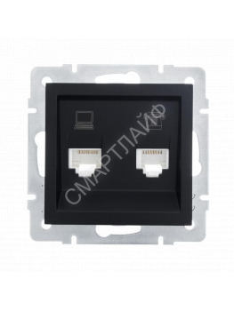 Розетка компьютерная + телефонная 1-м СП Vesna механизм черн. бархат LEZARD 742-4288-143 - smartlife-ural.ru – Екатеринбург