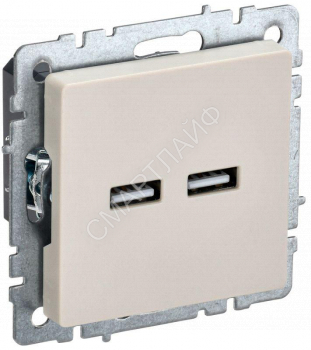 Розетка BRITE USB A+A 3.1А РЮ10-1-БрКр механизм беж. IEK BR-U21-D31-K10 - smartlife-ural.ru – Екатеринбург