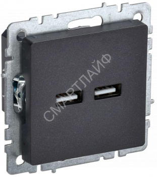 Розетка BRITE USB A+A 3.1А РЮ10-1-БрЧ механизм черн. IEK BR-U21-D31-K02 - smartlife-ural.ru – Екатеринбург
