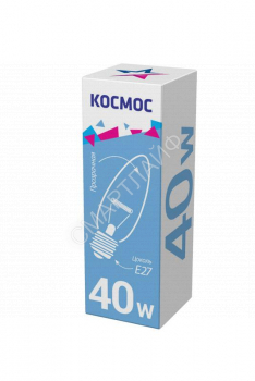 Лампа накаливания Свеча 40Вт E27 прозр. Космос LKsmSCnCL40E27v2 - smartlife-ural.ru – Екатеринбург