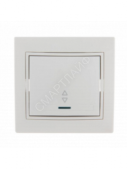 Переключатель проходной 1-кл. СП Mira 10А с подсветкой с бел. вставкой бел. LEZARD 701-0202-114 - smartlife-ural.ru – Екатеринбург