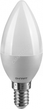 Лампа светодиодная 71 633 OLL-C37-8-230-4K-E14-FR 8Вт свеча 4000К нейтр. бел. E14 800лм 176-264В ОНЛАЙТ 71633 - smartlife-ural.ru – Екатеринбург