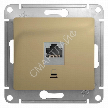 Розетка компьютерная 1-м СП Glossa RJ45 кат.5E механизм титан SE GSL000481K - smartlife-ural.ru – Екатеринбург