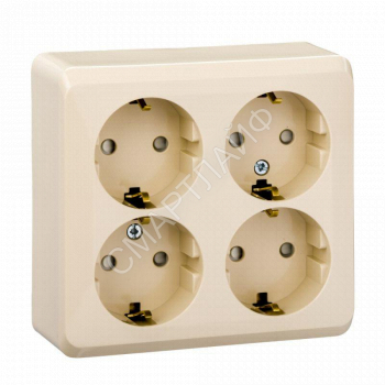 Розетка 4-м ОП Этюд 16А 250В с заземл. с заземл. защ. шторки крем. SE PA16-208K - smartlife-ural.ru – Екатеринбург