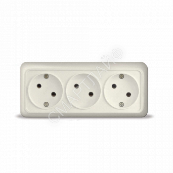 Розетка 3-м ОП Олимп 16А IP20 без заземл. сл. кость UNIVersal 1166 - smartlife-ural.ru – Екатеринбург