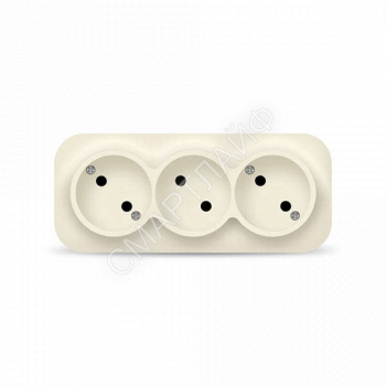 Розетка 3-м ОП 10А IP20 без заземл. сл. кость IONICH 1450 - smartlife-ural.ru – Екатеринбург