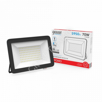 Прожектор светодиодный Elementary 70Вт 6500К IP65 5950лм 175-265В ДО ПРОМО G2 черн. GAUSS 613100370P - smartlife-ural.ru – Екатеринбург