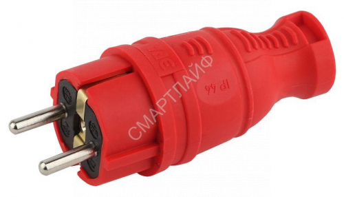 Вилка прямая V8-RED-IP44 16А IP44 з/з каучук красн. Эра Б0044547 - smartlife-ural.ru – Екатеринбург