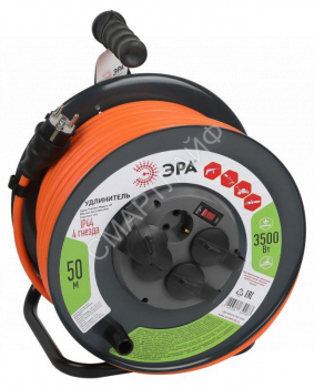 Удлинитель на метал. катушке 4х50м с заземл. IP44 RMx-4es-3x2.5-50m с выкл. ПВС 3х2.5 Эра Б0052922 - smartlife-ural.ru – Екатеринбург