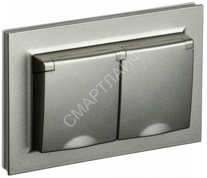 Розетка 2-м СП BRITE РСбш12-3-44-БрШ 16А в сборе IP44 с крышкой шампань IEK BR-R26-16-44-K37-F - smartlife-ural.ru – Екатеринбург