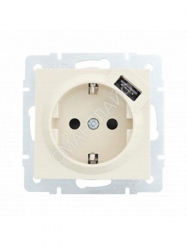 Розетка 1-м СП Vesna с заземл. с заряд. устройством USB механизм крем. LEZARD 742-0388-181 - smartlife-ural.ru – Екатеринбург