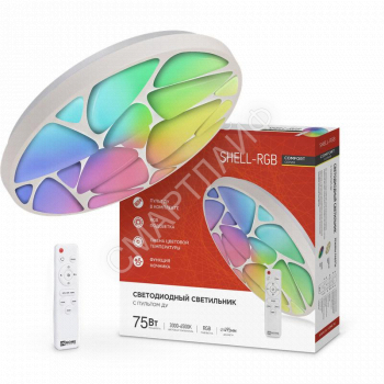 Светильник светодиодный COMFORT SHELL-RGB 75Вт 3000-6500К 6000лм 230В 495х85мм с пультом ДУ IN HOME 4690612044651 - smartlife-ural.ru – Екатеринбург