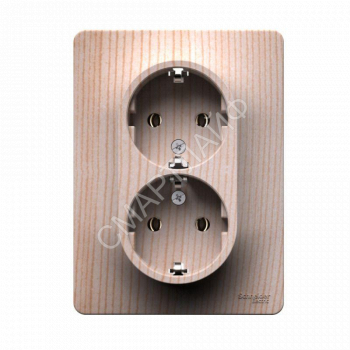 Розетка двойная Glossa 16А с заземл. в сборе сосна SE GSL001524 - smartlife-ural.ru – Екатеринбург