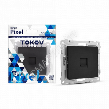 Розетка компьютерная 1-м СП Pixel RJ45 кат.5E механизм карбон TOKOV ELECTRIC TKE-PX-RC1-C14 - smartlife-ural.ru – Екатеринбург