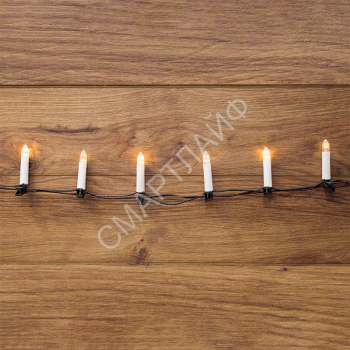 Гирлянда светодиодная "Свечи" 6м 30LED тепл. бел. 1.5Вт 220-240В IP20 провод ПВХ темн. зел. Neon-Night 303-084 - smartlife-ural.ru – Екатеринбург