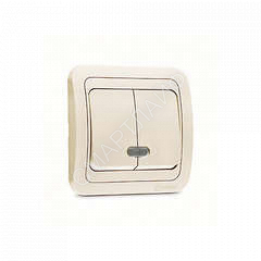 Выключатель 2-кл. СП Mimoza 10А IP20 с подсветкой крем./крем. Makel 25023 - smartlife-ural.ru – Екатеринбург