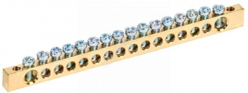 Шина PEN "земля-ноль" 6х9мм 16/2 (16групп/крепеж по краям) IEK YNN11-16-100 - smartlife-ural.ru – Екатеринбург