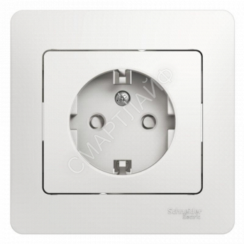 Розетка 1-м СП Glossa 16А IP20 с заземл. защ. шторки в сборе бел. SE GSL000144 - smartlife-ural.ru – Екатеринбург