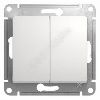 Переключатель проходной 2-кл. СП Glossa 10А IP20 (сх. 6/2) 10AX механизм бел. SE GSL000165 - smartlife-ural.ru – Екатеринбург