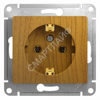 Розетка 1-м СП Glossa 16А IP20 с заземл. механизм дерево дуб SE GSL000543 - smartlife-ural.ru – Екатеринбург