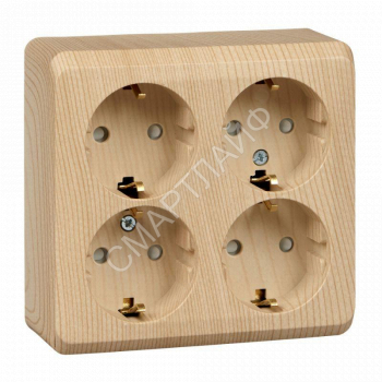 Розетка 4-м ОП Этюд 16А 250В с заземл. с заземл. защ. шторки сосна SE PA16-208D - smartlife-ural.ru – Екатеринбург