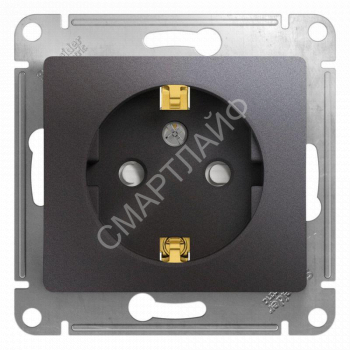 Розетка 1-м СП Glossa 16А IP20 250В с заземл. защ. шторки механизм графит SE GSL001345 - smartlife-ural.ru – Екатеринбург