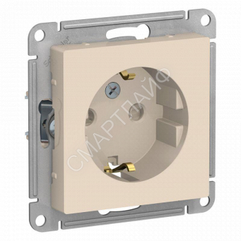 Розетка 1-м СП AtlasDesign 16А IP20 с заземл. защ. шторки механизм беж. SE ATN000245 - smartlife-ural.ru – Екатеринбург