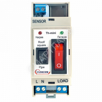 Термостат 7А для управления системой электрообогрева на кровлях/площадках/трубах с фиксирован. настройками в компл. с датчиком темпер. EXTHERM Th-Mini - smartlife-ural.ru – Екатеринбург