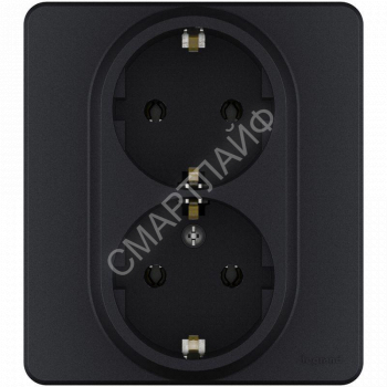 Розетка Inspiria 16А 250В 2х2P+E немецк. стандарт антрацит IEK 673753 - smartlife-ural.ru – Екатеринбург