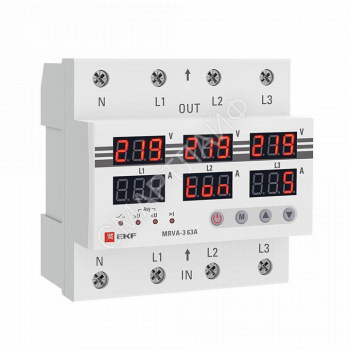 Реле напряжения и тока трехфазное с дисплеем MRVA-3 63A EKF MRVA-3-63A - smartlife-ural.ru – Екатеринбург