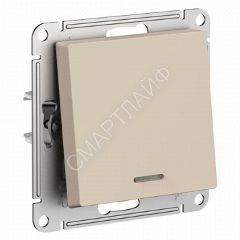 Выключатель 1-кл. AtlasDesign с подсветкой (сх.1а) 10AX мех. песочн. SE ATN001213 - smartlife-ural.ru – Екатеринбург