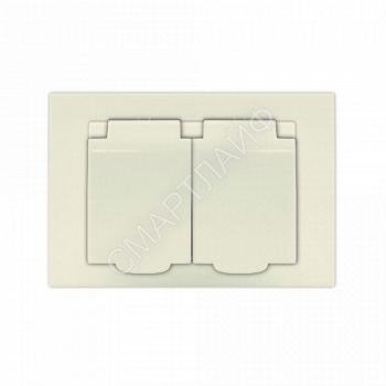 Розетка 2-м СП Афина 16А IP20 с заземл. c крышкой в сборе сл. кость (ivory) Universal A0031-I - smartlife-ural.ru – Екатеринбург