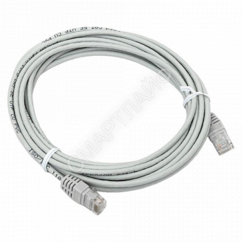 Патч-корд кат.5E UTP неэкранир. PVC 1Гбит/с 5м сер. TERACOM EKF TRC-5EUTP-PVC-5M-GY - smartlife-ural.ru – Екатеринбург