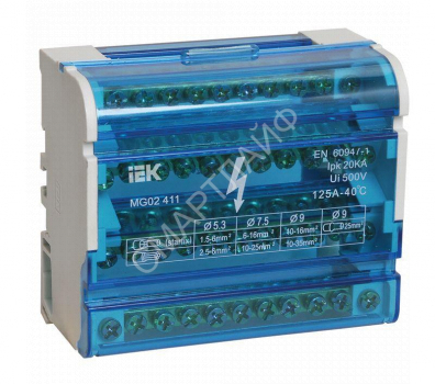 Шина на DIN-рейку в корпусе (кросс-модуль) ШНК 4х11 3L+PEN IEK YND10-4-11-125 - smartlife-ural.ru – Екатеринбург
