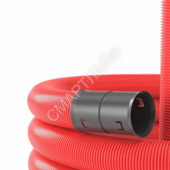 Труба гофрированная двустенная ПНД гибкая d63мм с протяжкой с муфтой для кабельной канализации SN13 500Н красн. (уп.100м) DKC 121963100 - smartlife-ural.ru – Екатеринбург