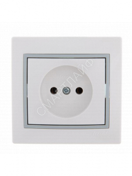 Розетка 1-м СП Mira 16А IP20 без заземл. с сер. вставкой керамика бел. LEZARD 701-0215-121 - smartlife-ural.ru – Екатеринбург