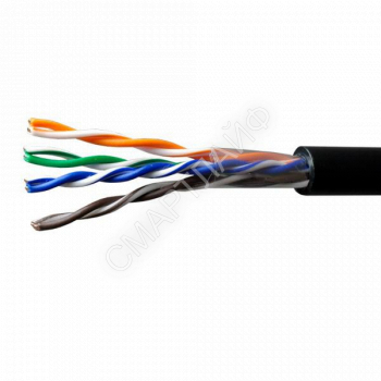 Кабель витая пара U/UTP кат.5E 4х2х24AWG solid Cu PE Outdoor Standart черн. (м) SUPRLAN 01-0325-1 - smartlife-ural.ru – Екатеринбург