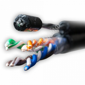 Кабель витая пара F/UTP кат.5E 4х2х24AWG solid Cu PE Outdoor Standard трос черн. (м) SUPRLAN 01-1026-1 - smartlife-ural.ru – Екатеринбург