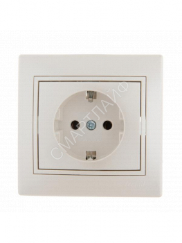 Розетка 1-м СП Mira 16А IP20 с заземл. со вставкой керамика жемчуж./бел. перламутр. LEZARD 701-3030-122 - smartlife-ural.ru – Екатеринбург