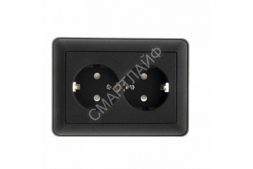 Розетка 2-м СП W59 16А IP20 с заземл. защ. шторки в сборе черн. бархат SE RS16-255-68 - smartlife-ural.ru – Екатеринбург