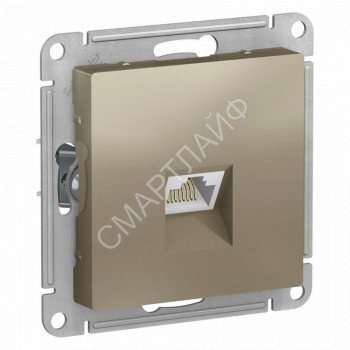 Розетка компьютерная AtlasDesign RJ45 кат.5E механизм шампань SE ATN000583 - smartlife-ural.ru – Екатеринбург