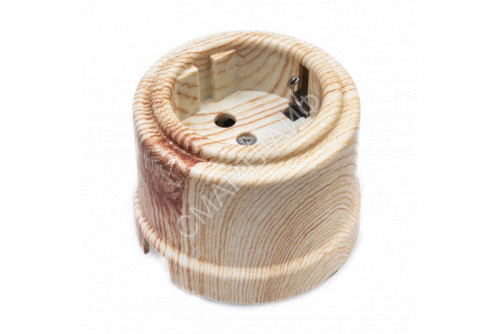 Розетка 1-м ОП Лизетта 16А IP20 ретро с заземл. ABS-пластик карельская сосна Bironi B1-101-13 - smartlife-ural.ru – Екатеринбург